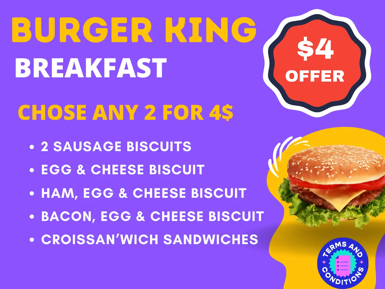 Burger King Breakfast Combo Offers